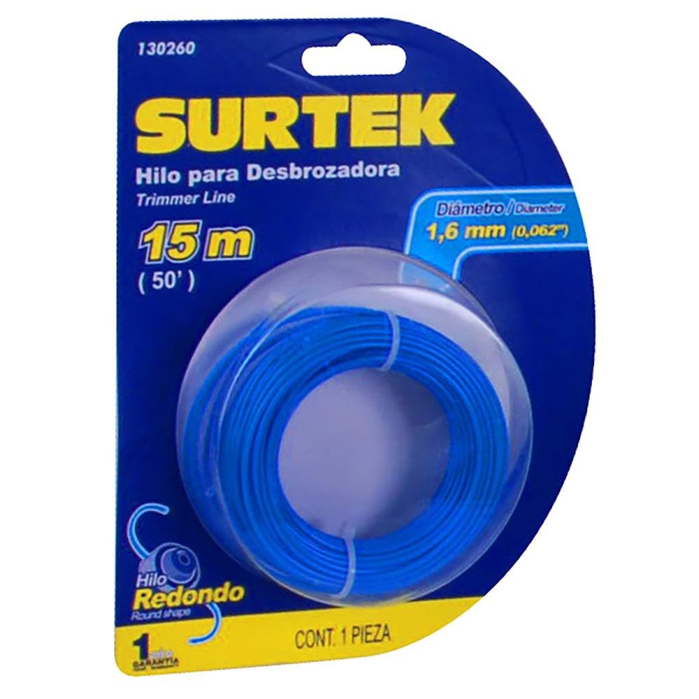 Nylon Para Desbrozadora En Blíster 1.65mm x 15 mt, Surtek - FERRETERÍA WITZI