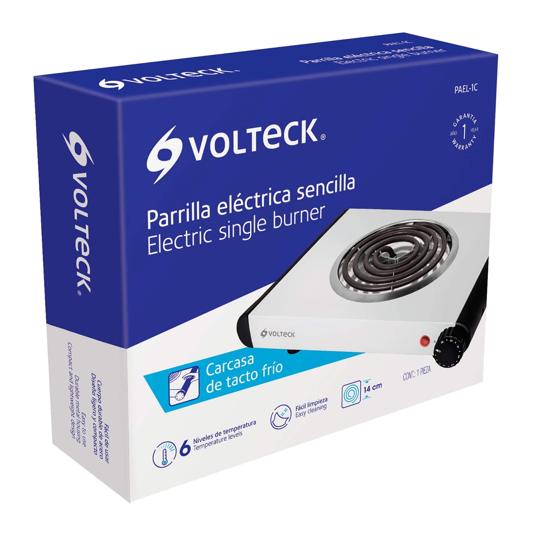 Parrilla Eléctrica 1 Quemador, Cuadrada Volteck - FERRETERÍA WITZI