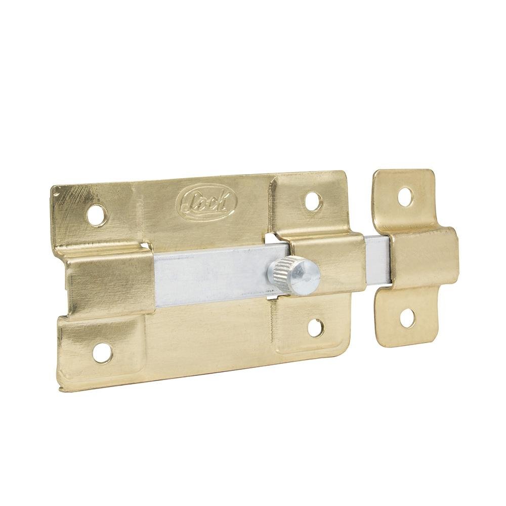 Pasador De Sobreponer 5 cm Latón Brillante Lock. - FERRETERÍA WITZI