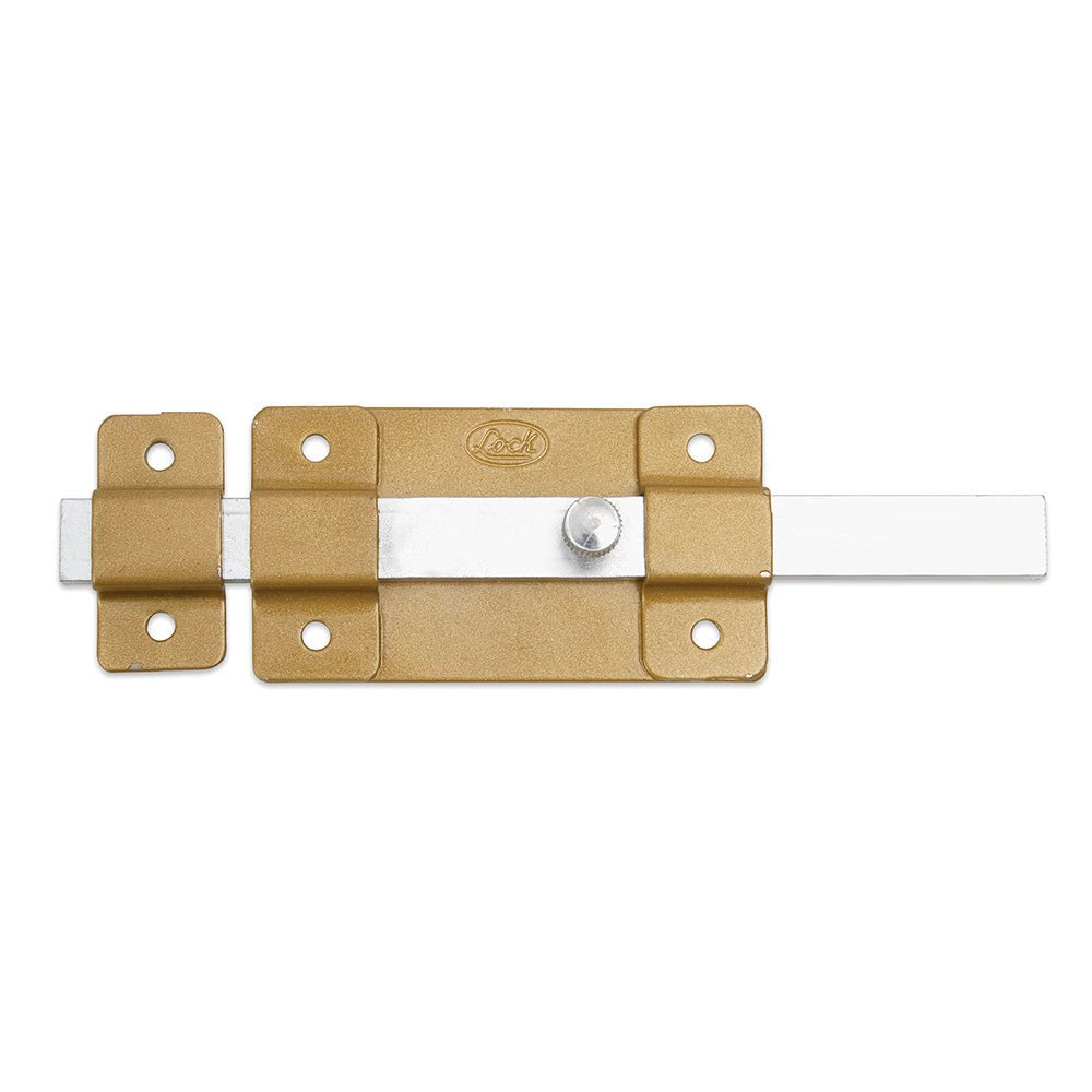 Pasador de sobreponer dorado Lock. - FERRETERÍA WITZI