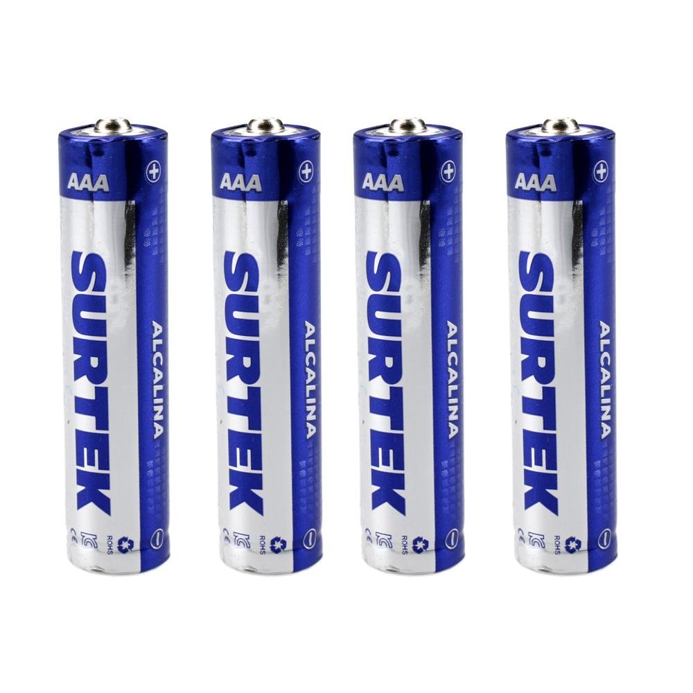 Pilas Alcalinas AAA Blíster Con 4 Piezas, Surtek. - FERRETERÍA WITZI