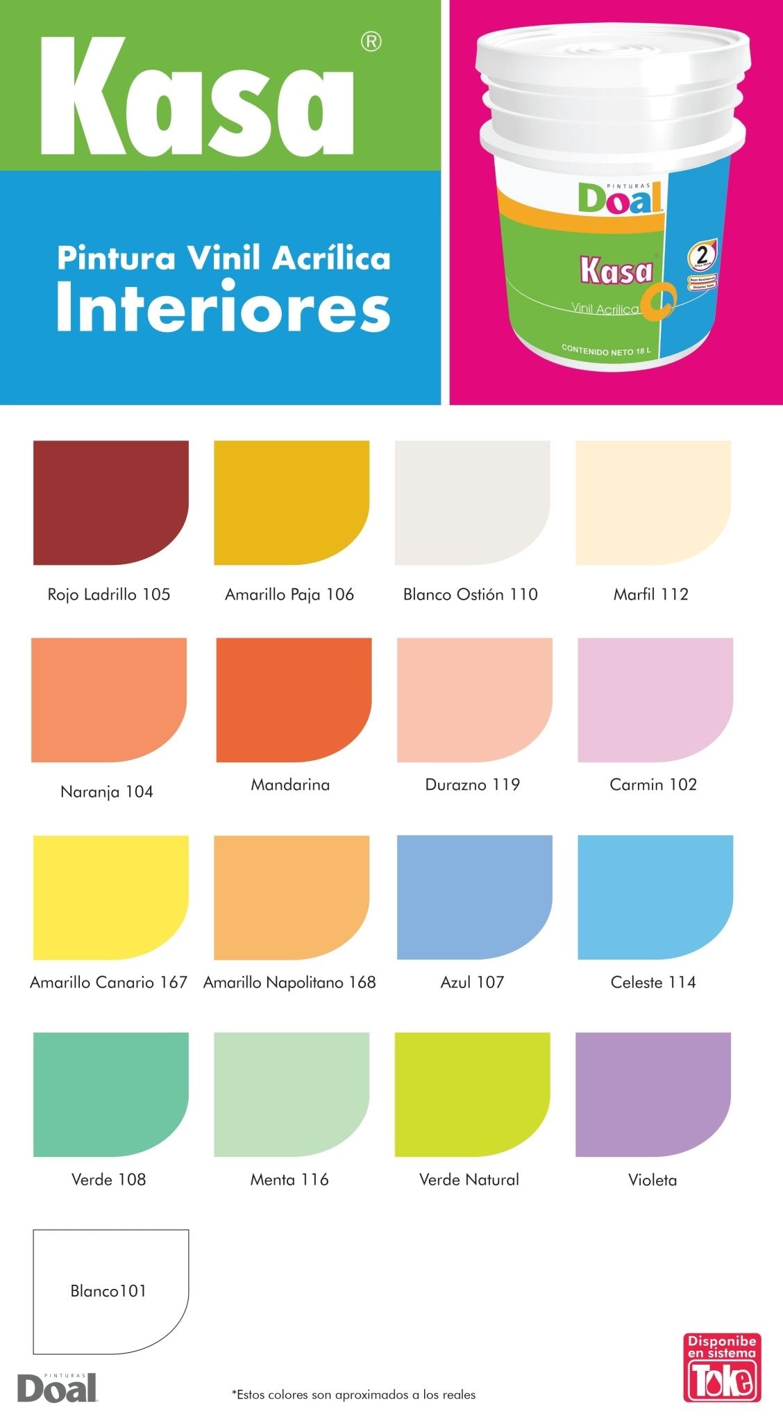 Pintura Vinil-Acrílica, Kasa Cubeta 4L, Doal - FERRETERÍA WITZI