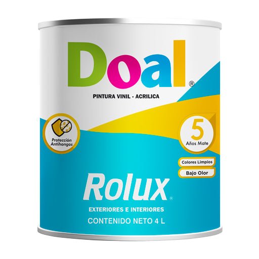 Pintura Vinil-Acrílica, Rolux Cubeta 4L, Doal - FERRETERÍA WITZI