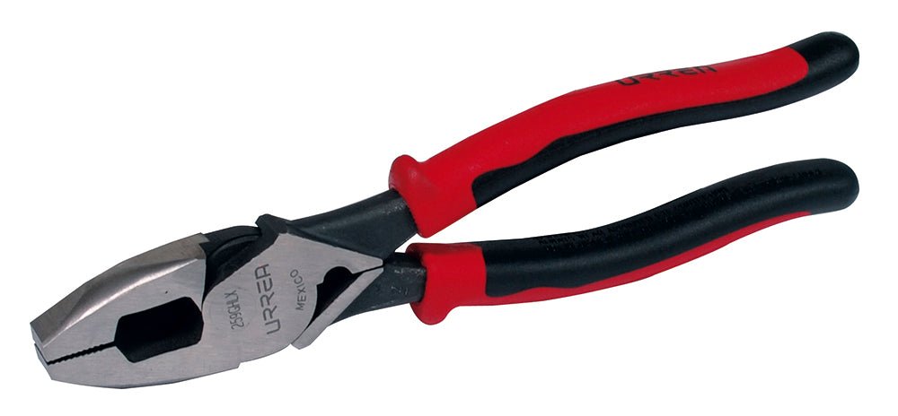 Pinza bim electricista, corte lateral ponchacable 9" Urrea. - FERRETERÍA WITZI
