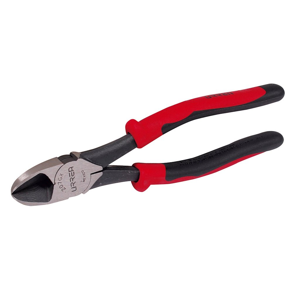 Pinza con mango bimaterial de 7-3/4" corte diagonal alta palanca Urrea - FERRETERÍA WITZI