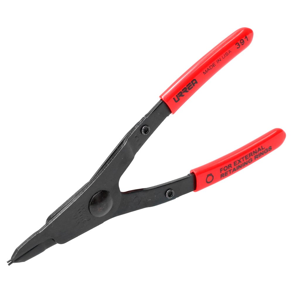 Pinza con mango rubber grip para anillos de retención fijas tipo externo ángulo de 0° Urrea - FERRETERÍA WITZI