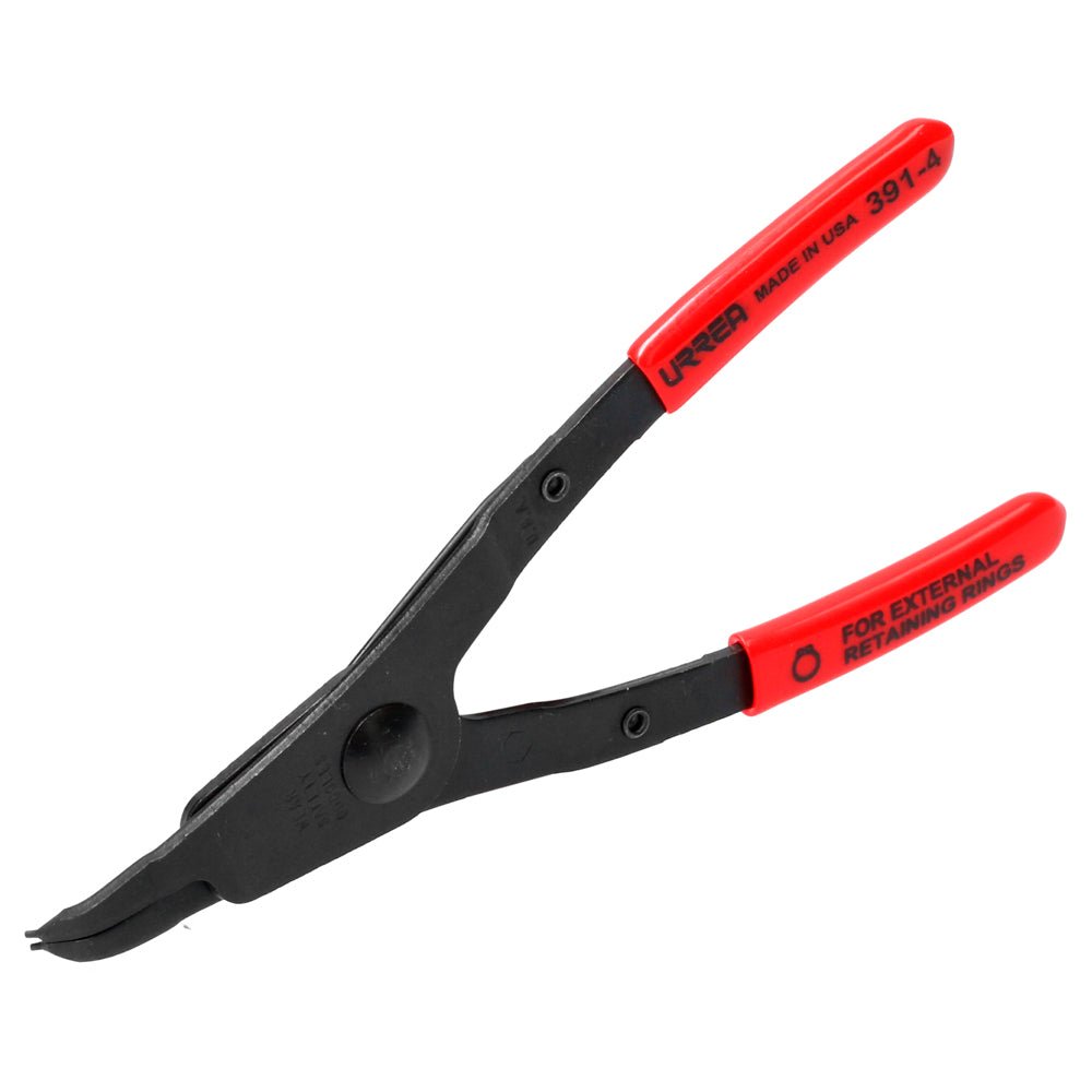 Pinza con mango rubber grip para anillos de retención fijas tipo externo ángulo de 45° Urrea - FERRETERÍA WITZI