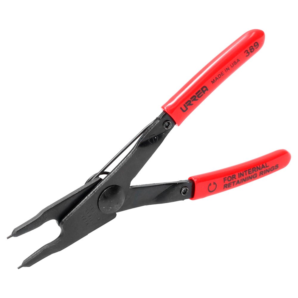 Pinza con mango rubber grip para anillos de retención fijas tipo interno ángulo de 0° Urrea - FERRETERÍA WITZI