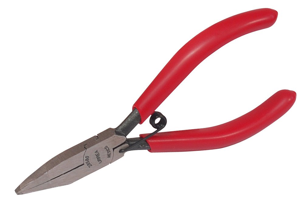 Pinza con mango rubber grip para electrónica de 4-3/4" plana lisa Urrea - FERRETERÍA WITZI