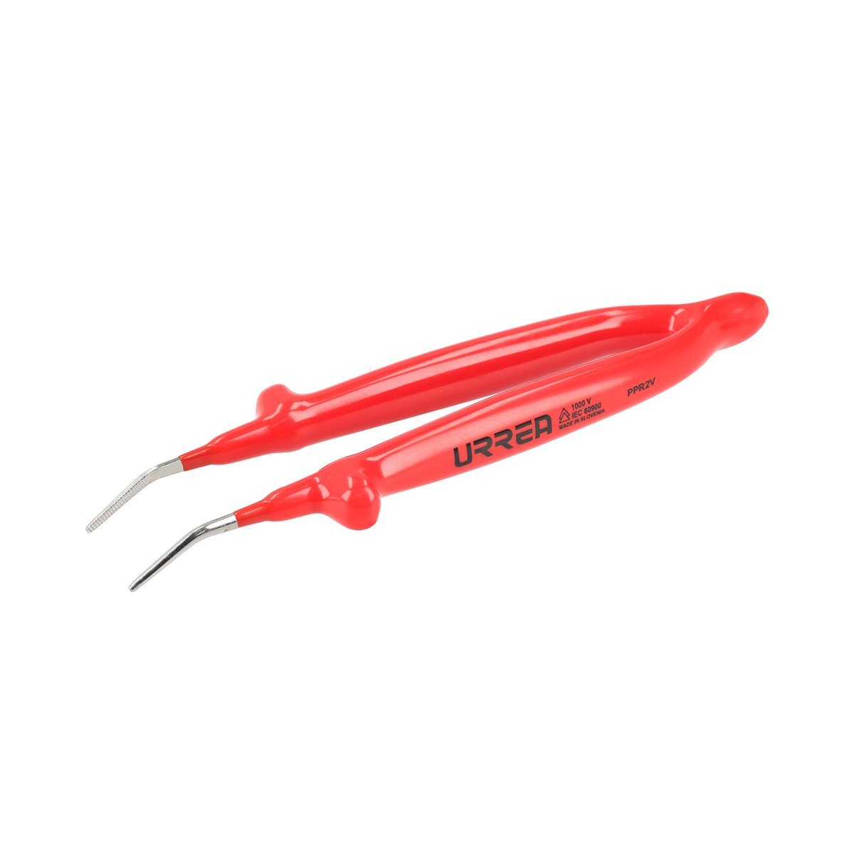 Pinza tipo tweezer punta curva 1000V, Urrea. - FERRETERÍA WITZI