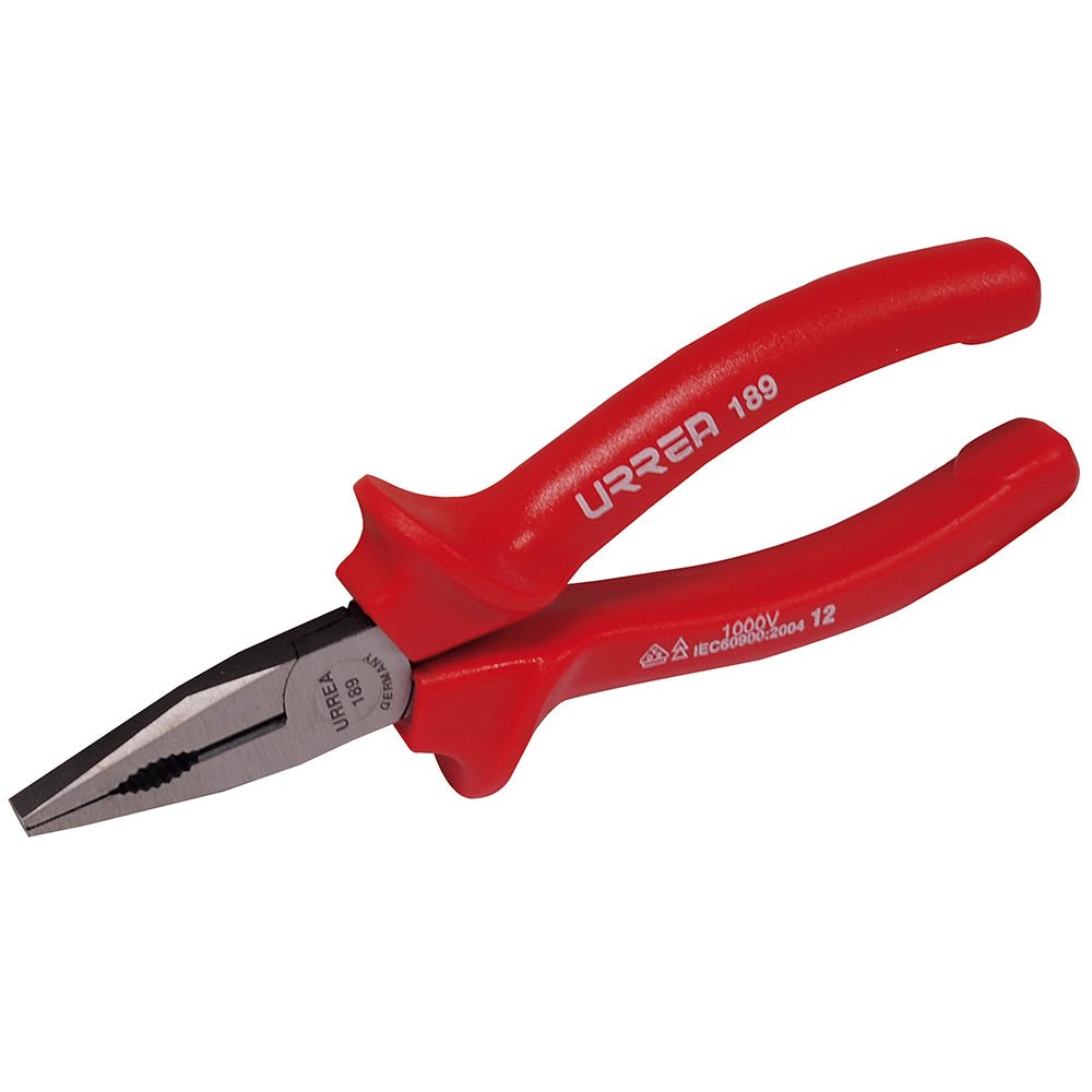 Pinza universal corte lateral 1000V semi larga 7" Urrea. - FERRETERÍA WITZI