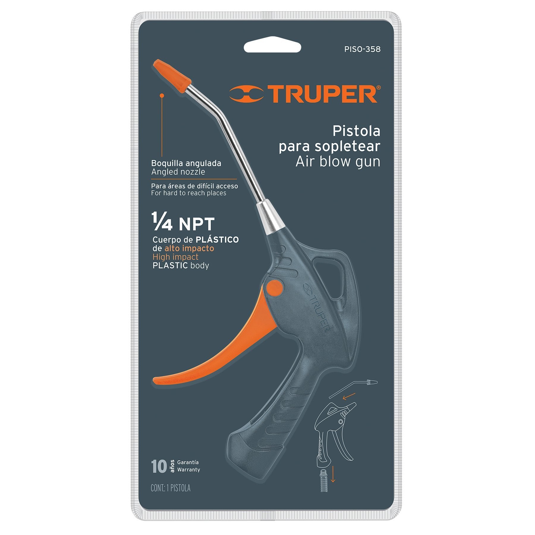Pistola Para Sopletear, Mango Plástico, 6", Truper - FERRETERÍA WITZI