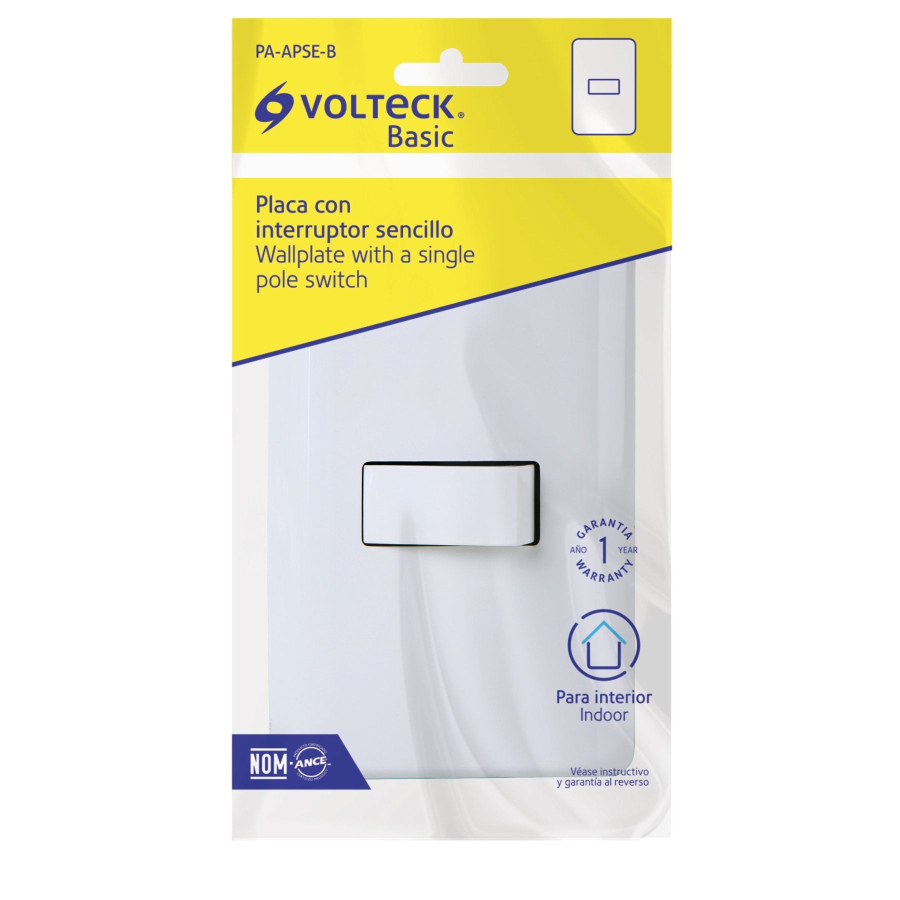 Placa Armada Con 1 Interruptor Sencillo , Volteck Basic - FERRETERÍA WITZI