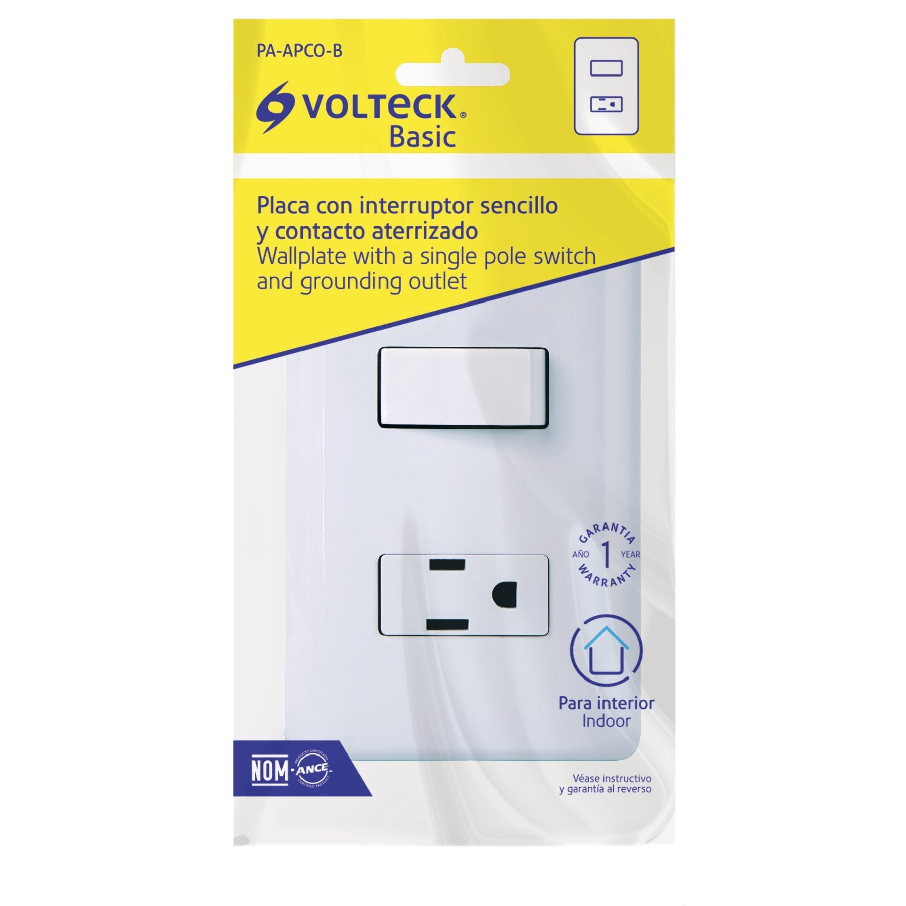 Placa Armada Contacto E Interruptor Sencillo, Volteck - FERRETERÍA WITZI