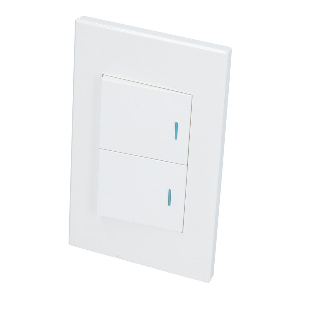 Placa con 2 apagadores blanco 1/2 Surtek. - FERRETERÍA WITZI