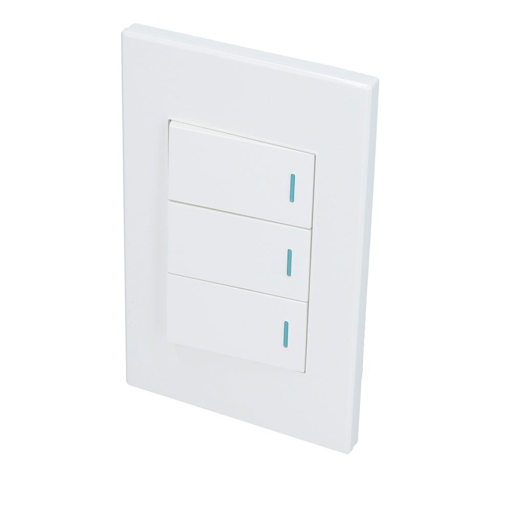 Placa con 3 apagadores blanco 1/3 Surtek. - FERRETERÍA WITZI