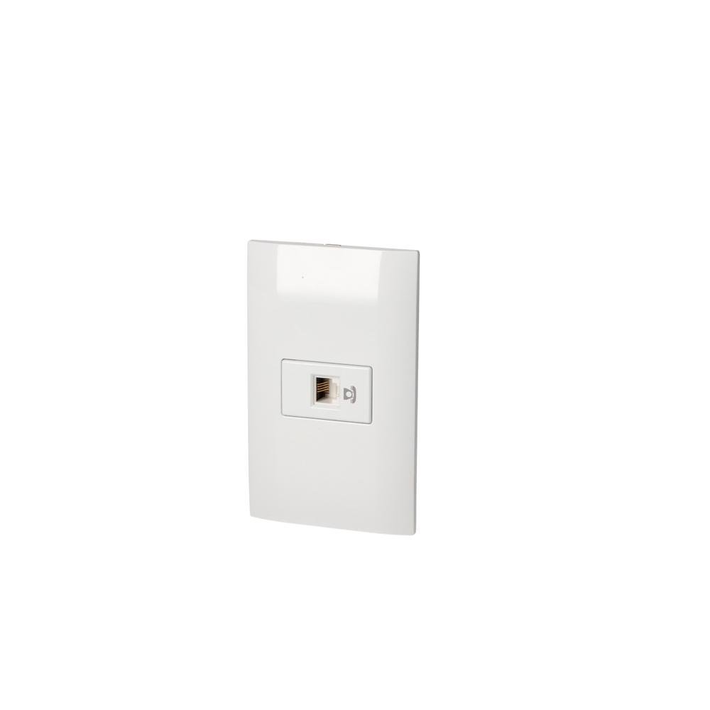 Placa Con Toma Telefónica Blanca, Surtek - FERRETERÍA WITZI
