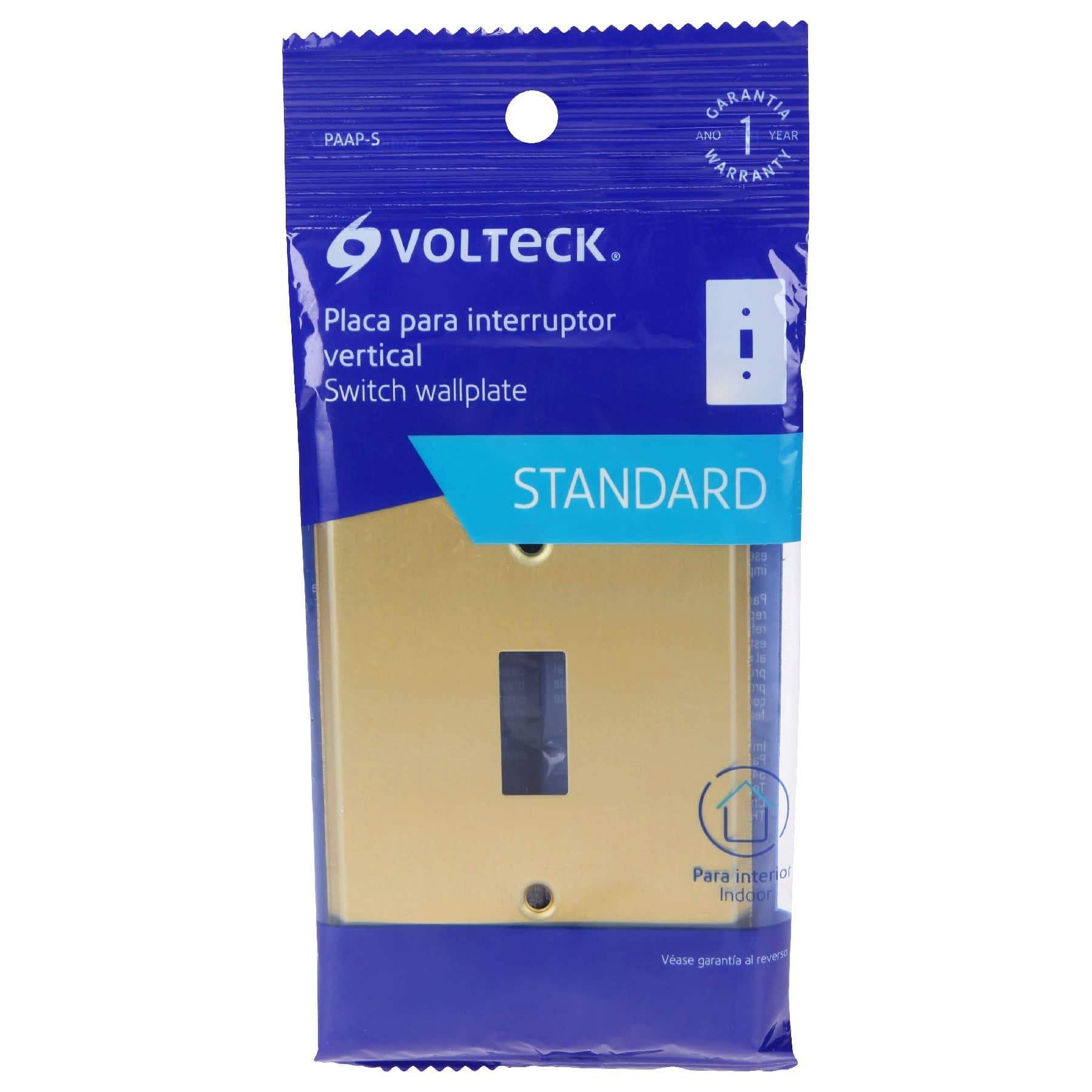 Placa Para Interruptor Vertical, De Aluminio, Línea Standard, Volteck - FERRETERÍA WITZI