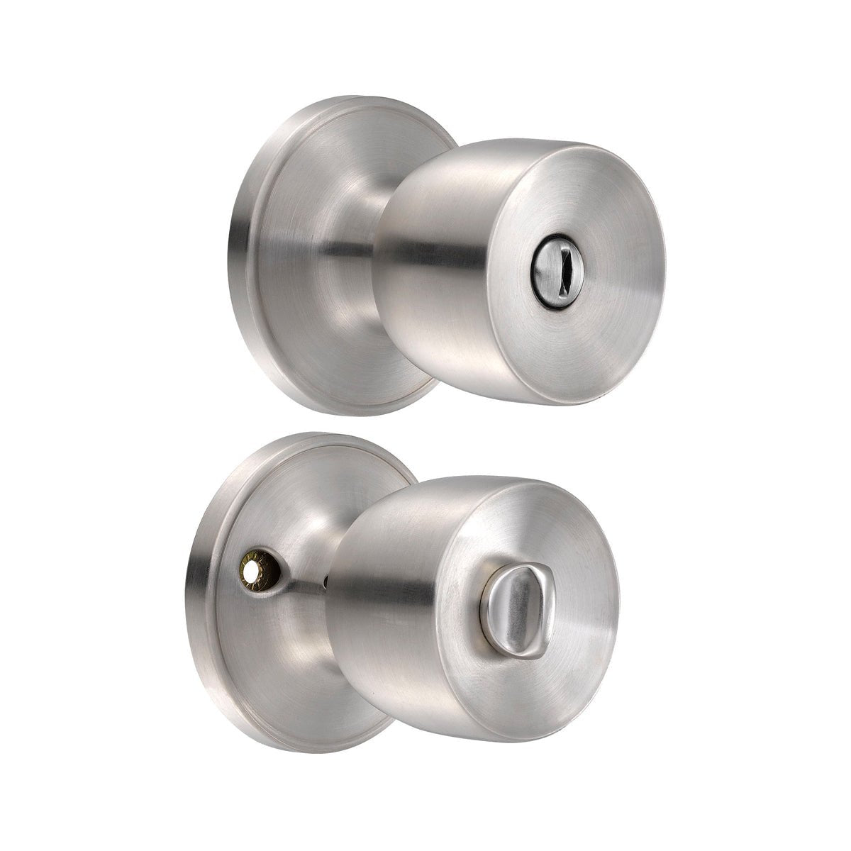 Pomo tubular copa recta función baño, acero inoxidable, llave estándar, blíster Lock - FERRETERÍA WITZI
