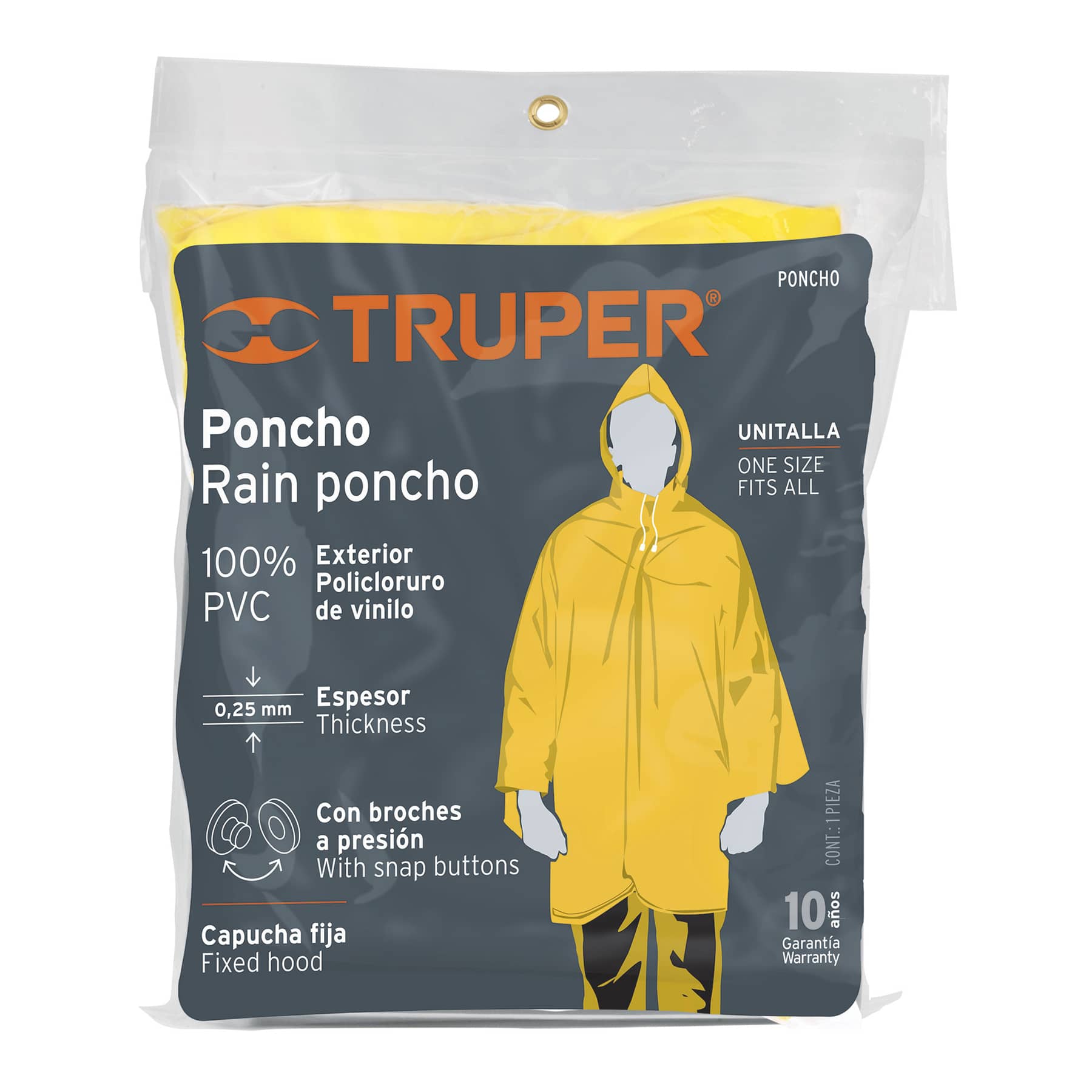 Poncho Unitalla de PVC, Truper - FERRETERÍA WITZI
