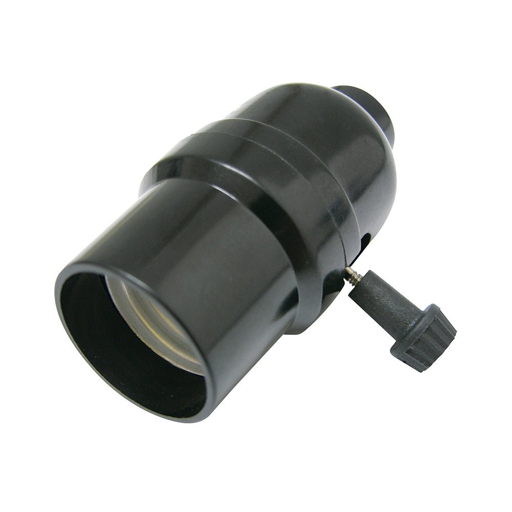 Portalámpara con apagador tipo llave, color negro Surtek - FERRETERÍA WITZI