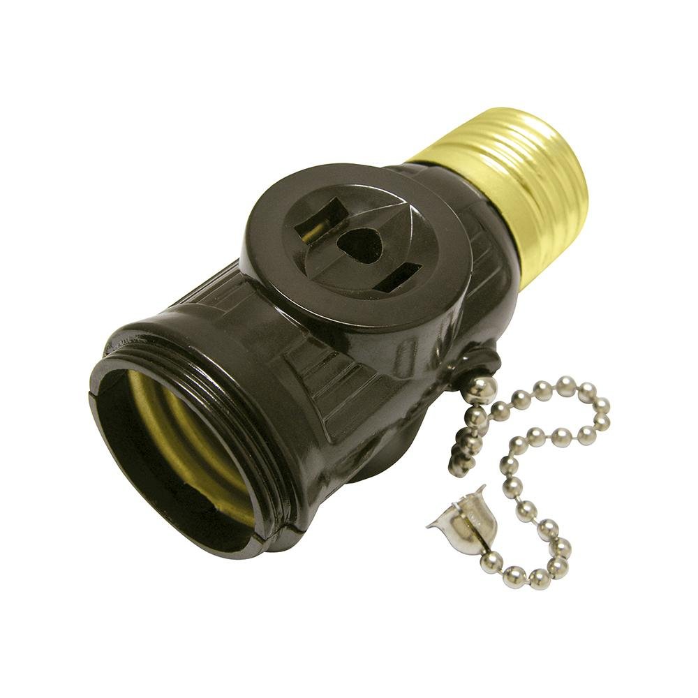 Portalámpara Con Cadena Y Ladrón Café 127V, Surtek - FERRETERÍA WITZI