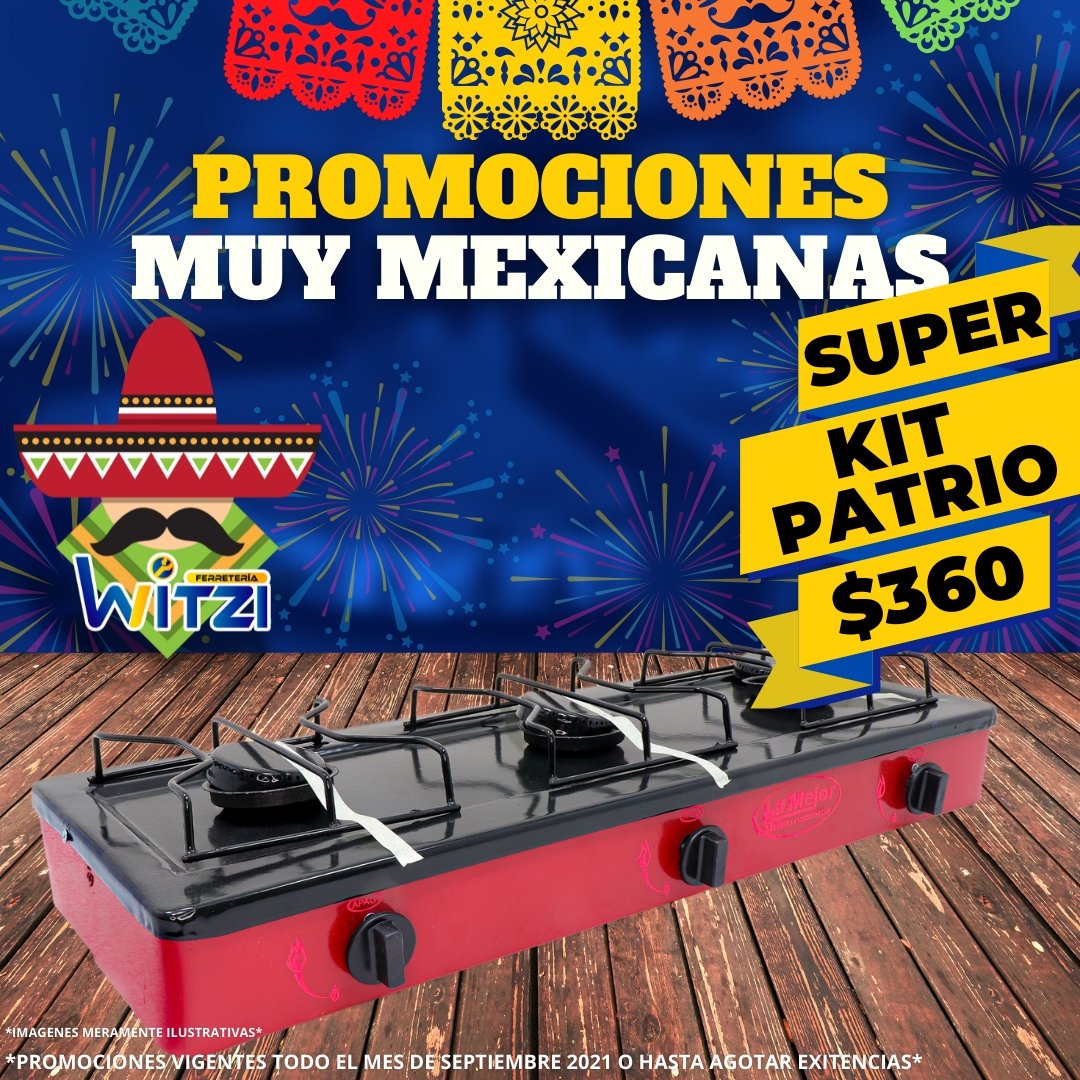 Promoción patria Estufa de 3 quemadores - FERRETERÍA WITZI