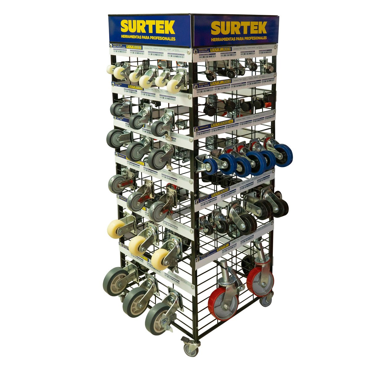 Rack para ruedas y rodajas de 172pz Surtek. - FERRETERÍA WITZI