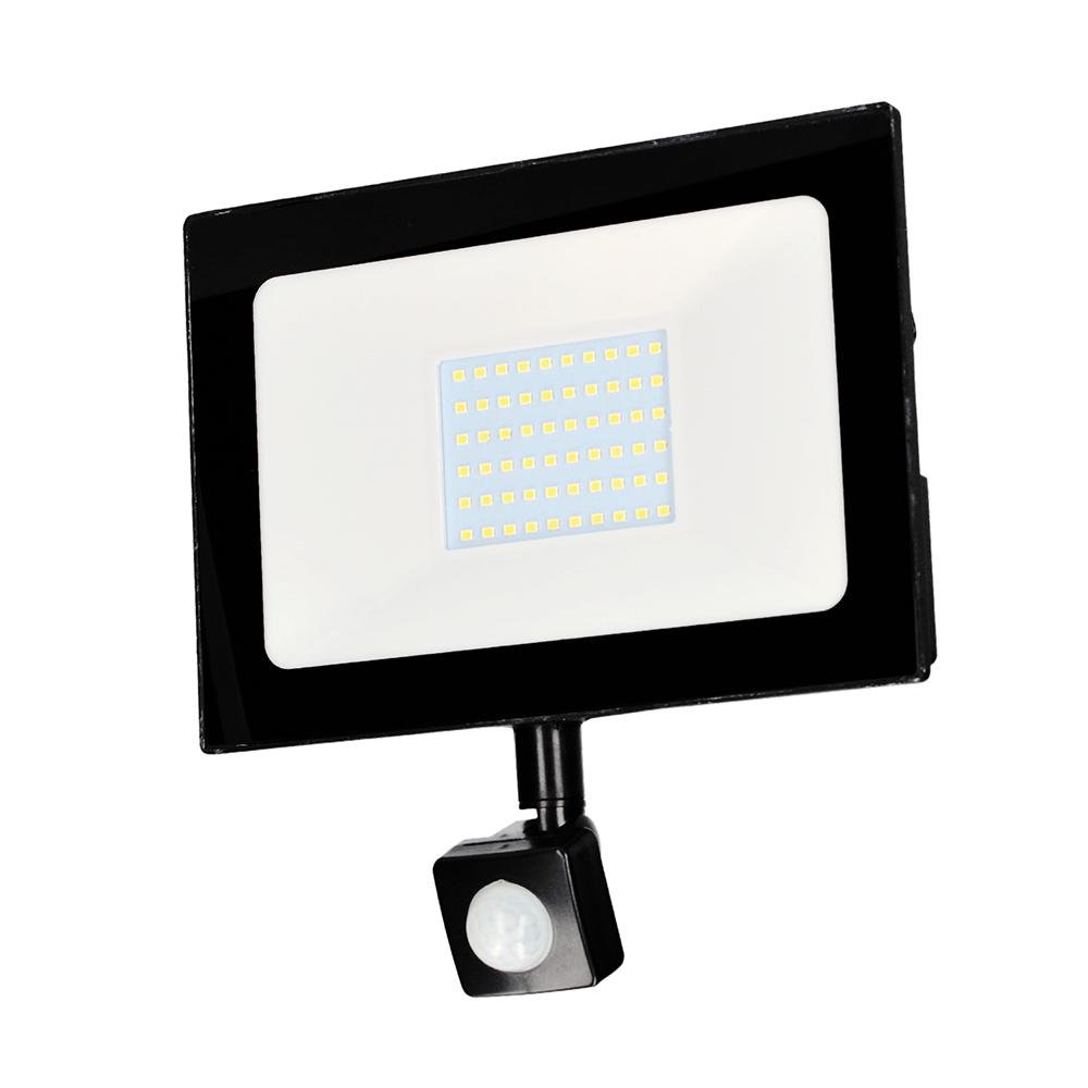 Luz led blanca reflector circular sensor de movimiento recargable