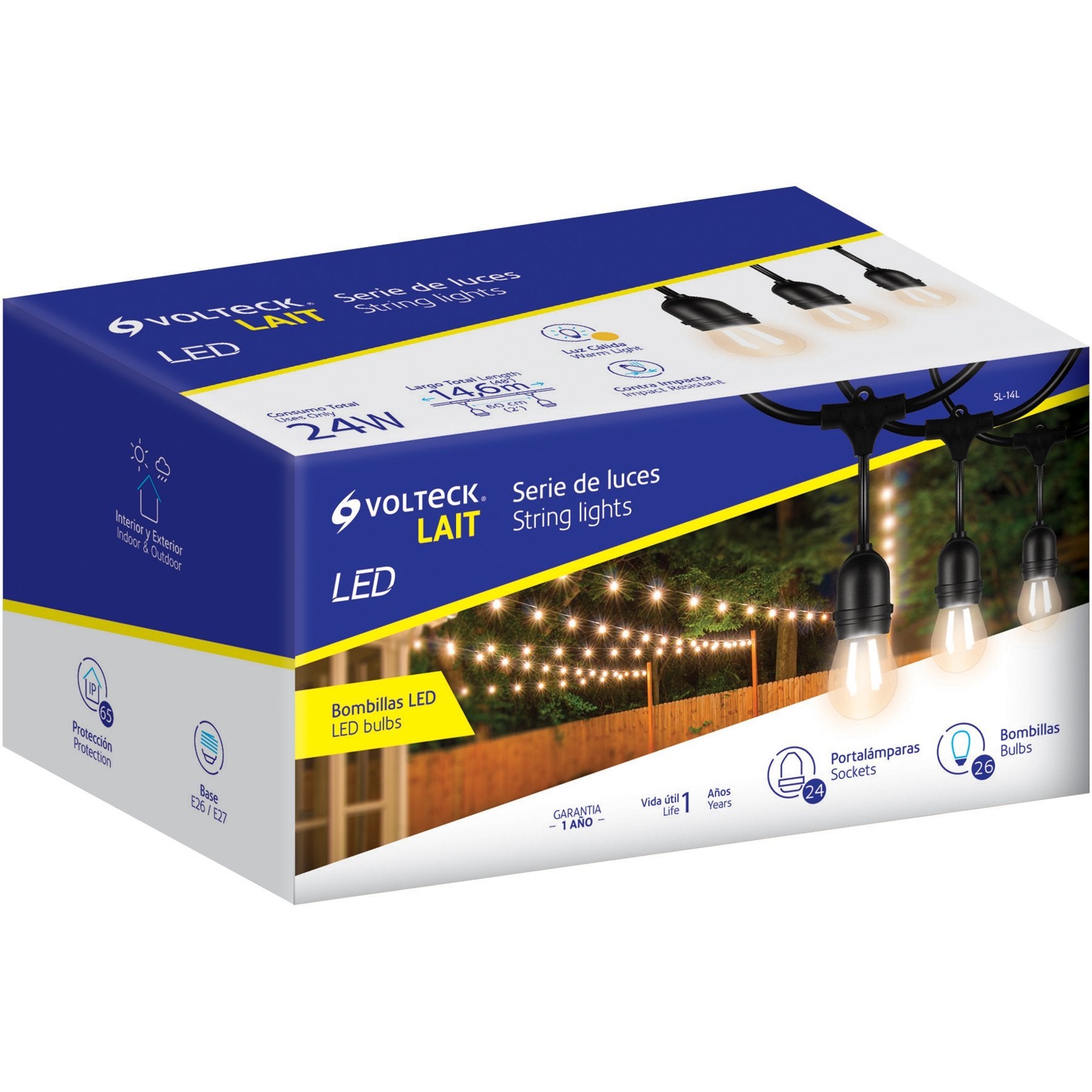 Serie De 12 Luces De LED, Para Exterior, Volteck - FERRETERÍA WITZI