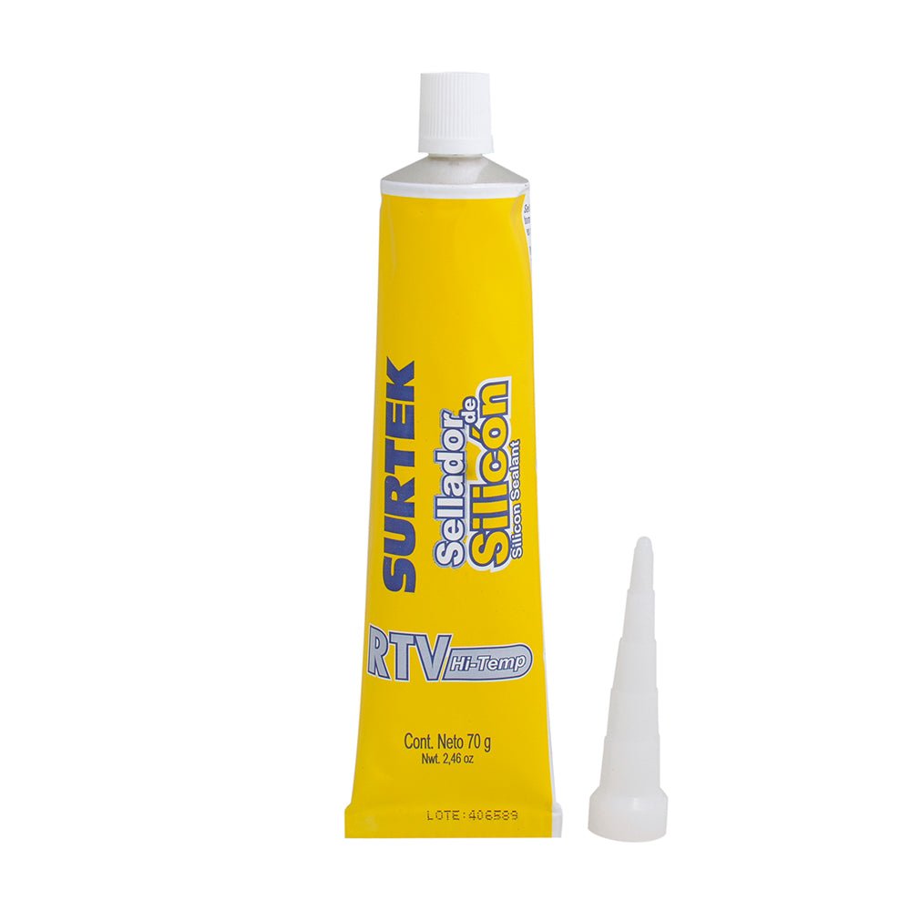 Silicón para alta temperatura en tubo 70gr Surtek. - FERRETERÍA WITZI