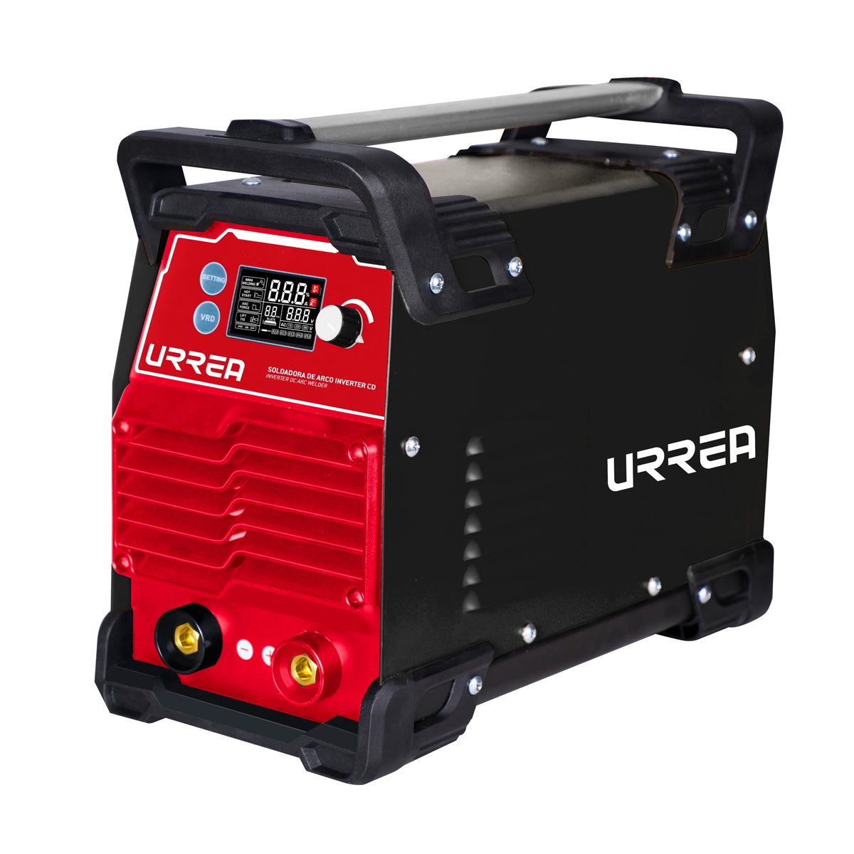 Soldadora inverter preseteo automático, bi-voltaje 110/ 220 V, 60 Hz, 20-130 A/ 20 - 200 A, electrodos E6013 y E7018. Urrea - FERRETERÍA WITZI