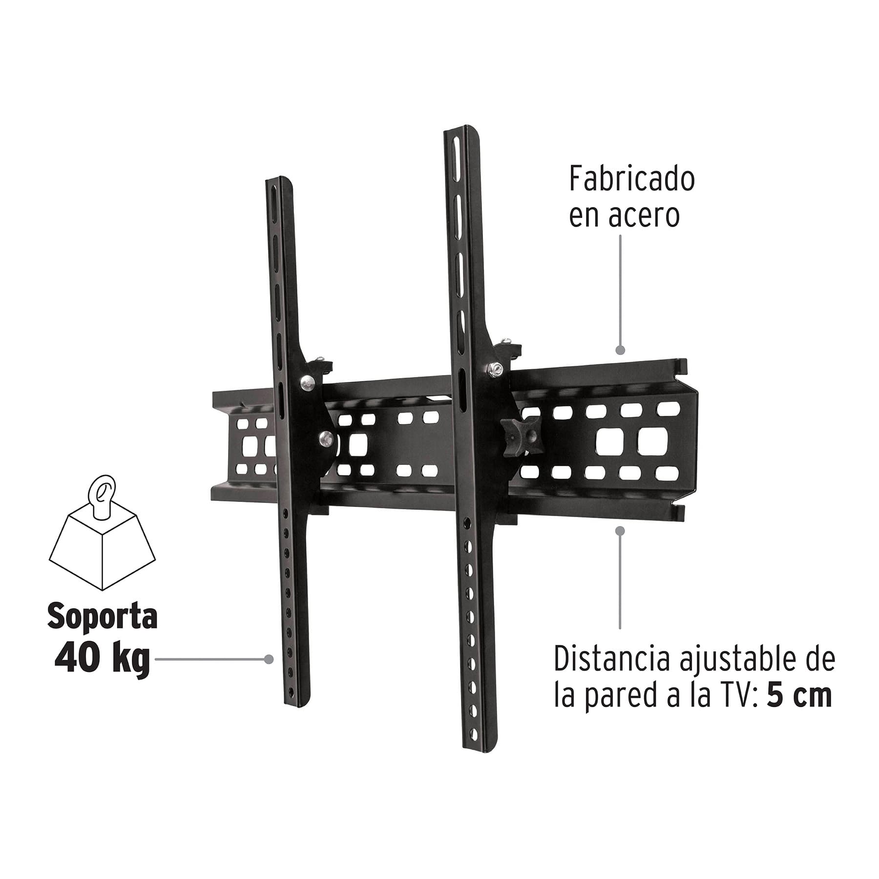 Soporte fijo con inclinación ajustable p/pantallas 32"-70", Truper - FERRETERÍA WITZI