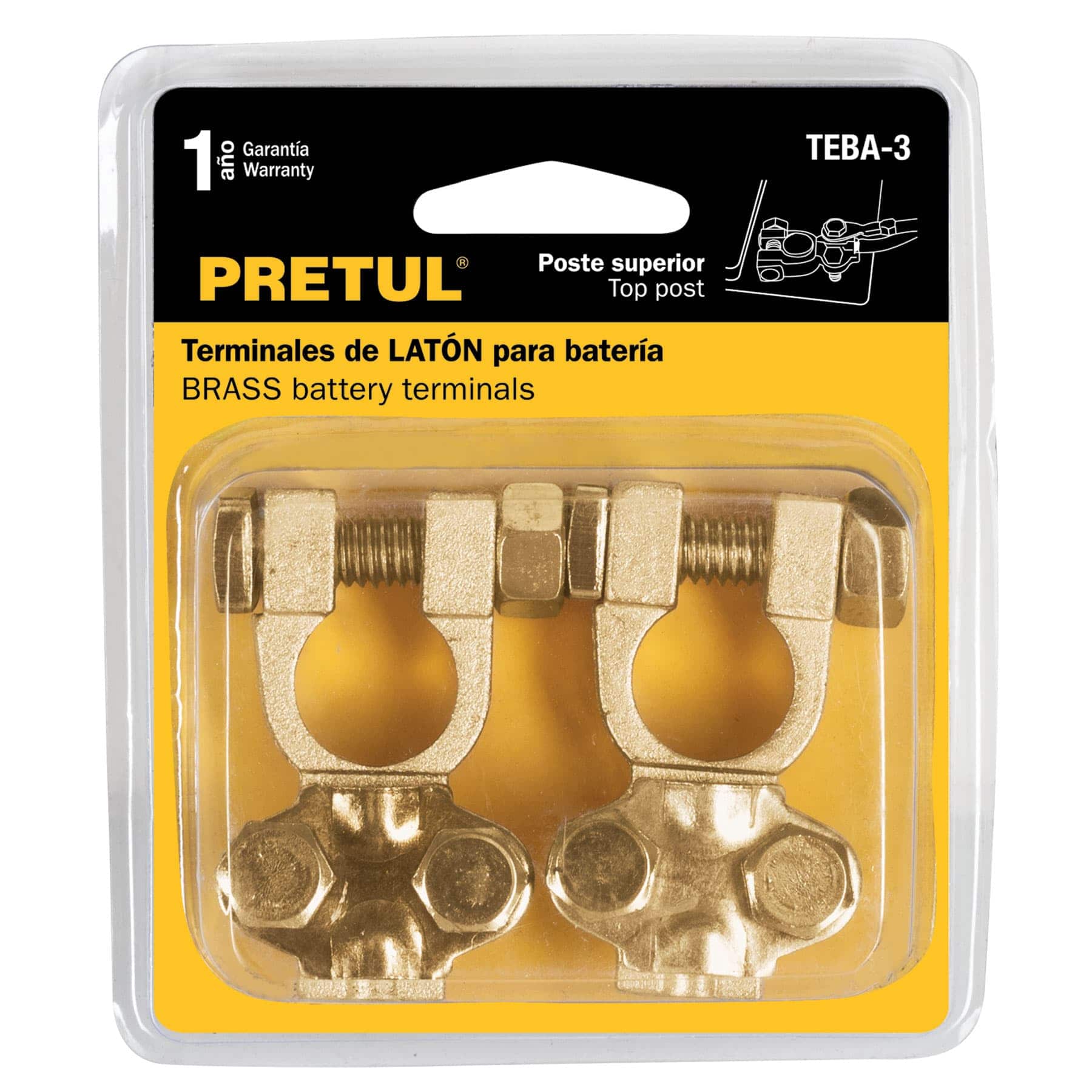 Terminal De Latón Para Batería, Poste Superior, 2 piezas - FERRETERÍA WITZI