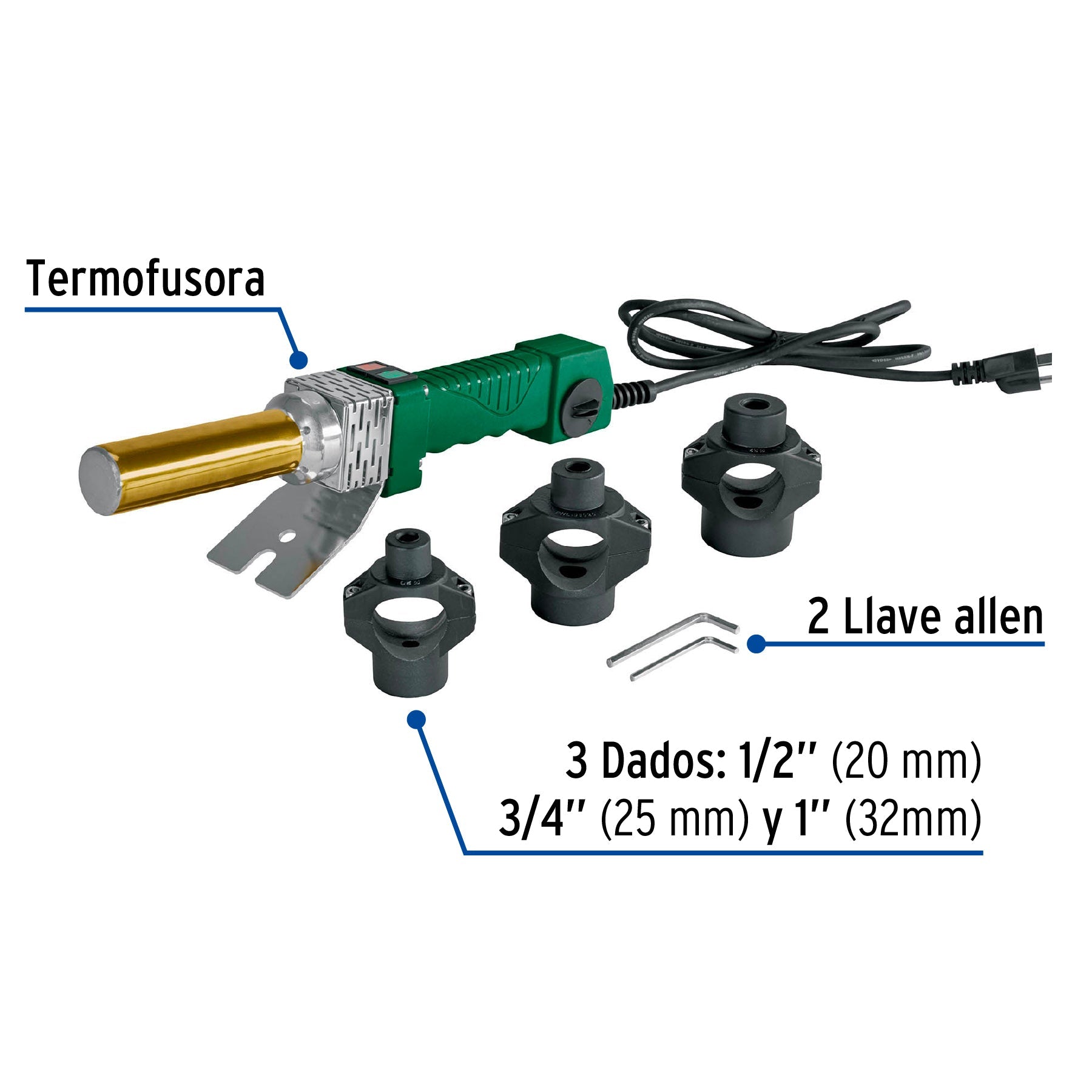 Termofusora de 600 W para PPR, Foset - FERRETERÍA WITZI