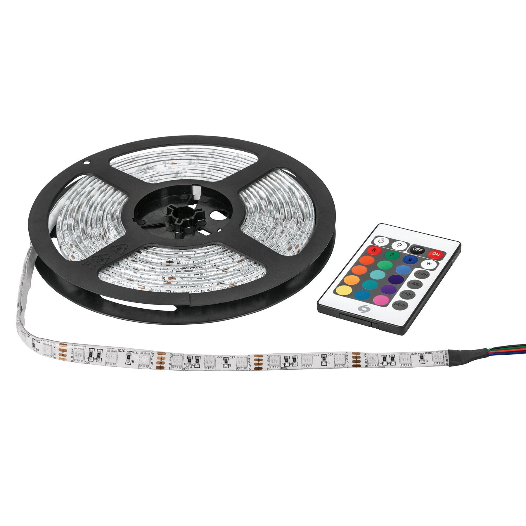 Tira LED multicolor RGB 40 W, 5 m para interior y exterior, volteck - FERRETERÍA WITZI