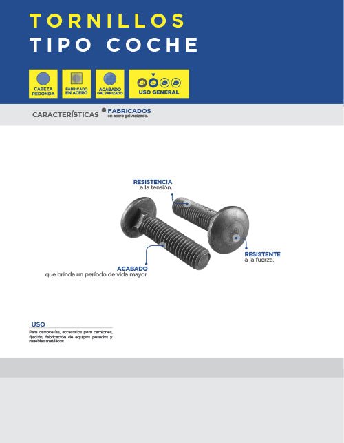 Tornillo tipo coche, Surtek. - FERRETERÍA WITZI