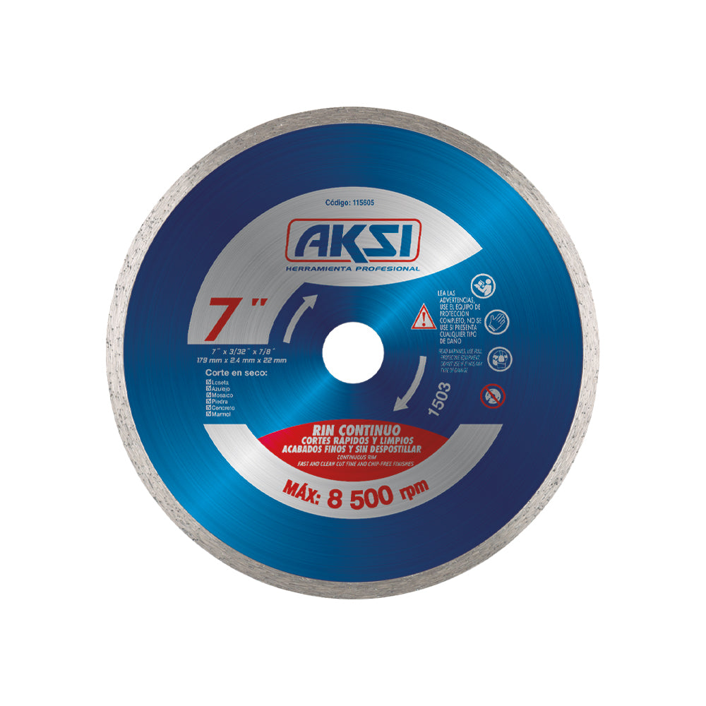 Disco diamantado rin continuo  de 7" - AK
