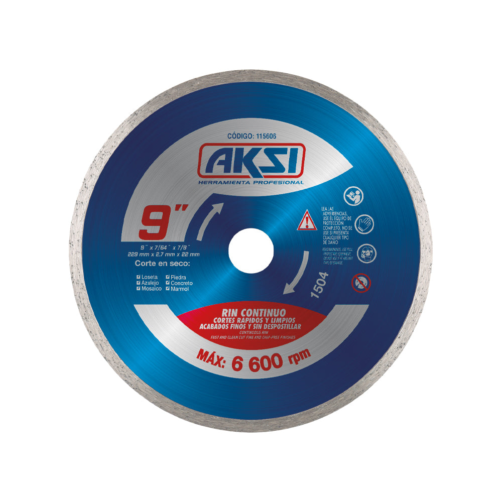 Disco diamantado rin continuo  de 9" - AK