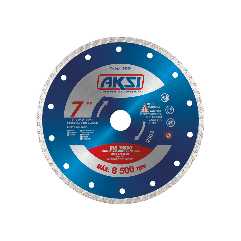 Disco diamantado rin turbo  de 7" - AK