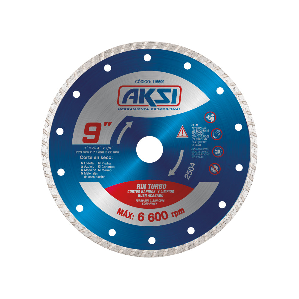 Disco diamantado rin turbo  de 9" - AK