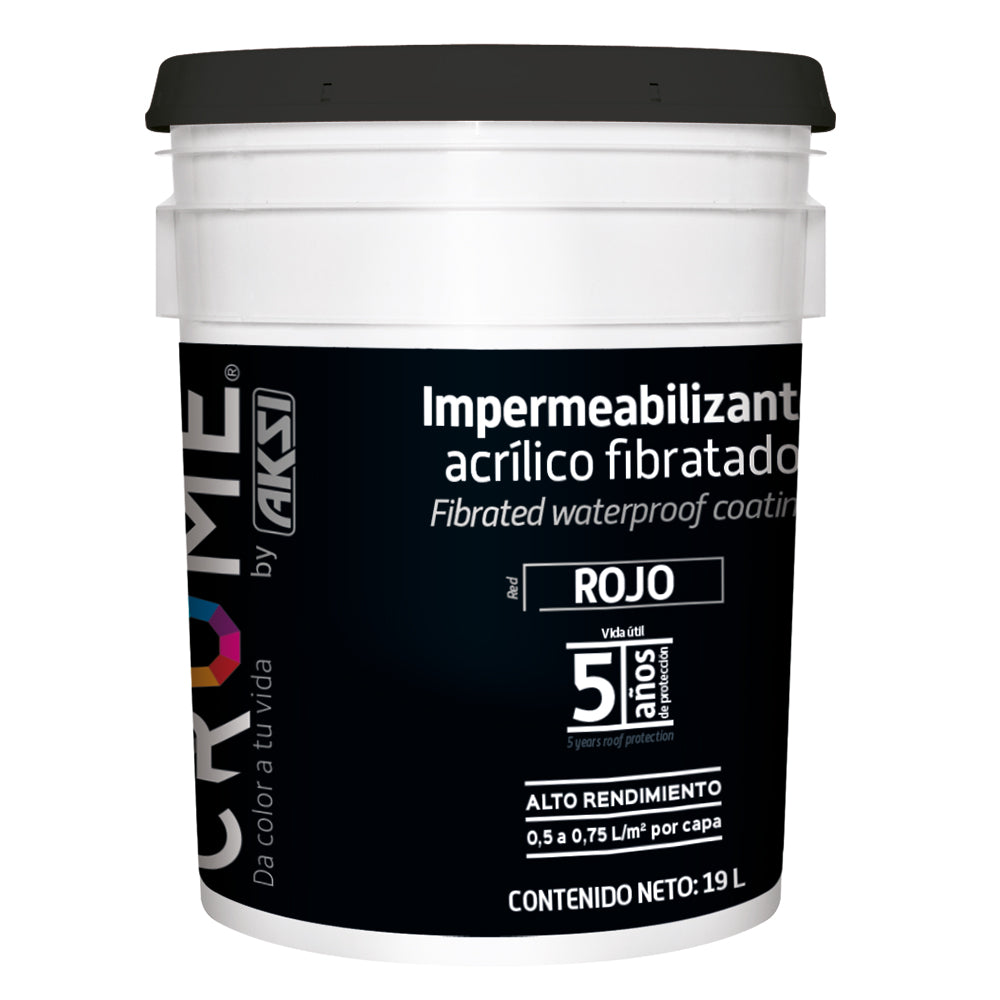Impermeabilizante Fibratado Rojo 5 Años CROME Cubeta