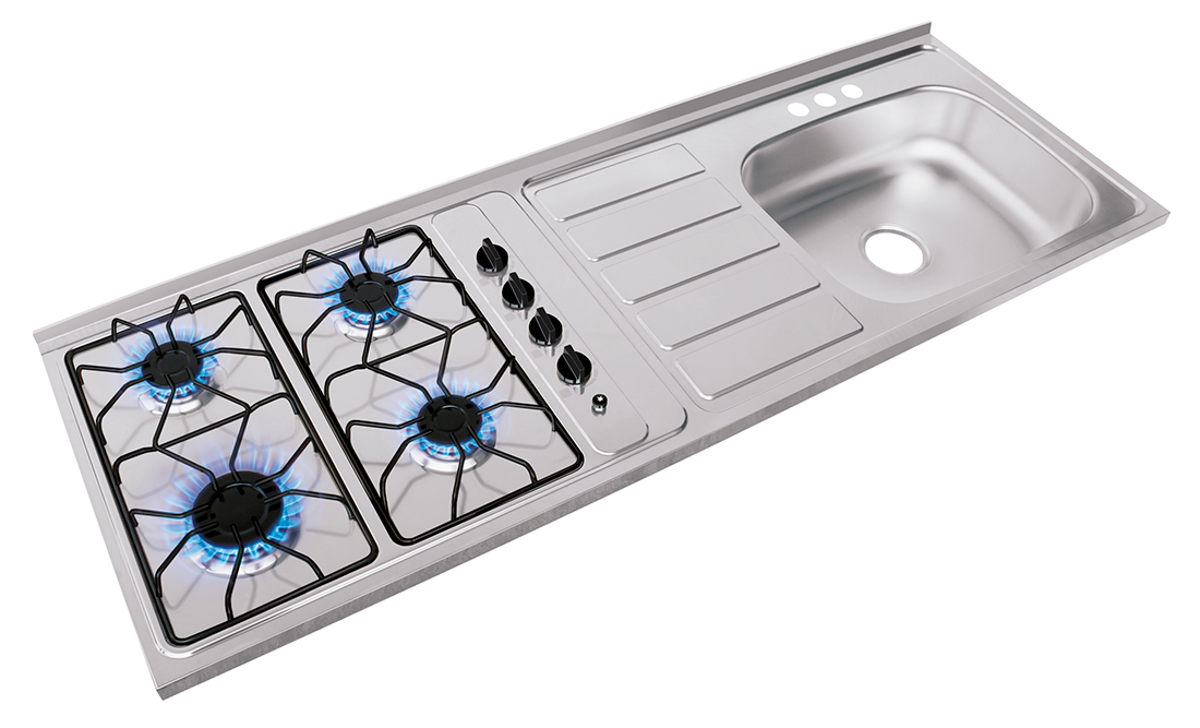 Tarja para Sobreponer con 4 Quemadores