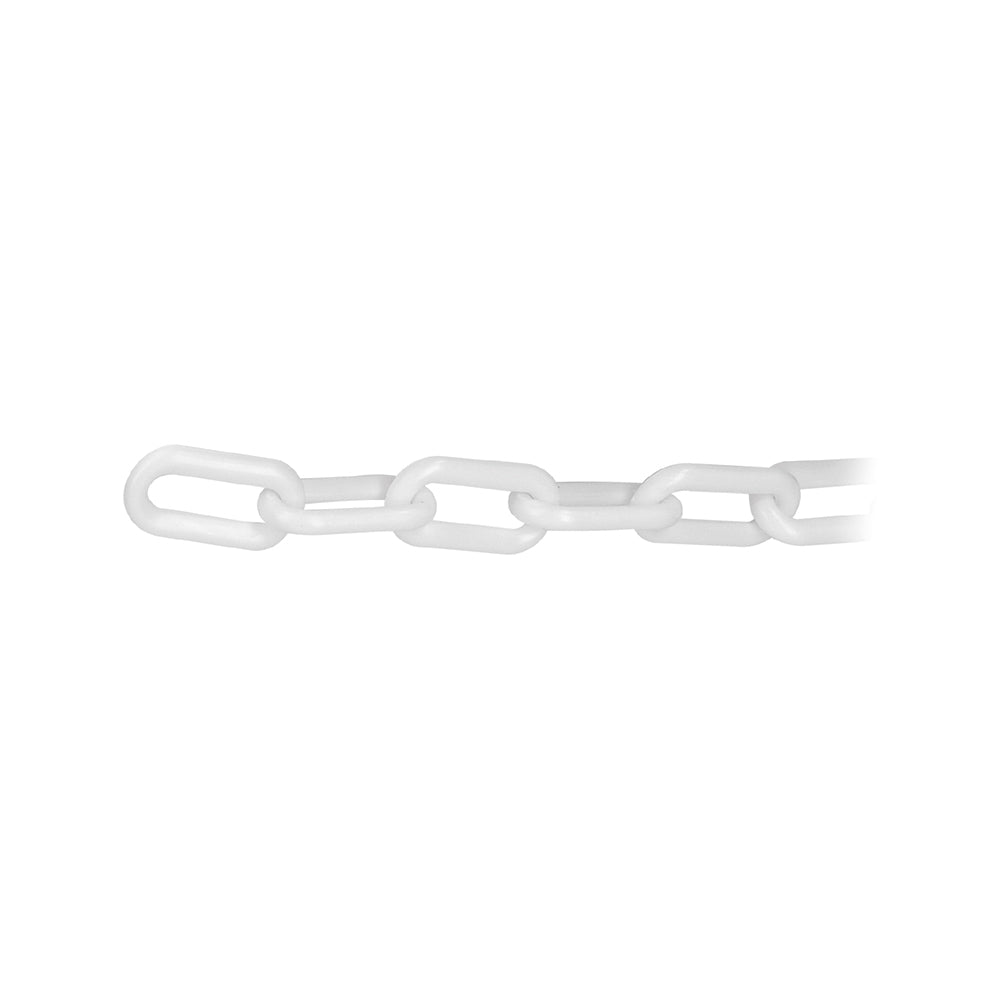 Cadena de plástico 8 mm, Blanco. Carrete de 25 m