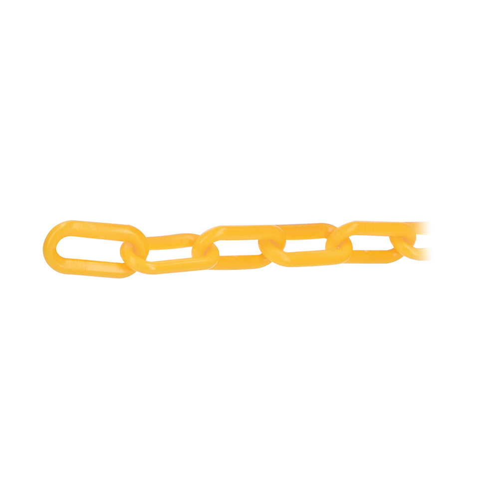 Cadena de plástico 8 mm, Amarillo. Carrete de 25 m