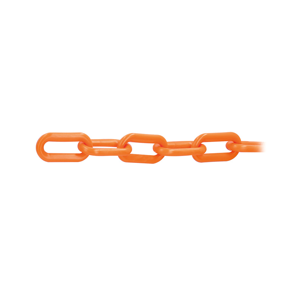 Cadena de plástico 8 mm, Naranja. Carrete de 25 m