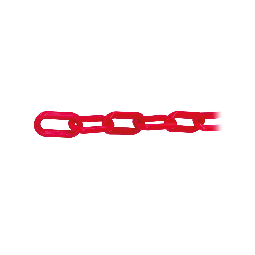 Cadena de plástico 8 mm, Rojo. Carrete de 25 m