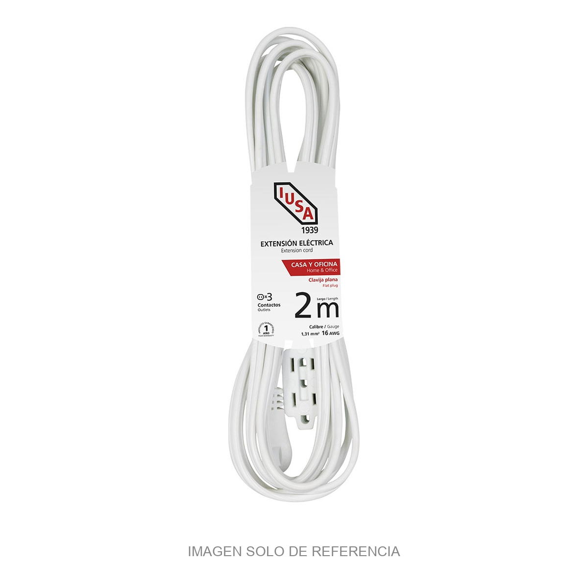 Extensión eléctrica blanca CAT 521-16 IUSA 2 m