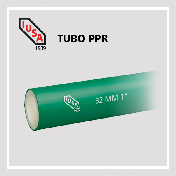 Tubo PPR verde IUSAPLUS clase 16 de 4 metros IUSA