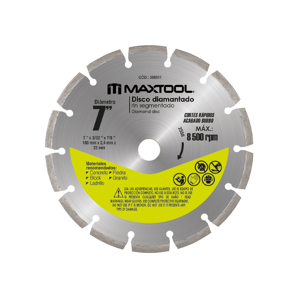 Disco diamantado rin segmentado de 7" - MX Maxtool